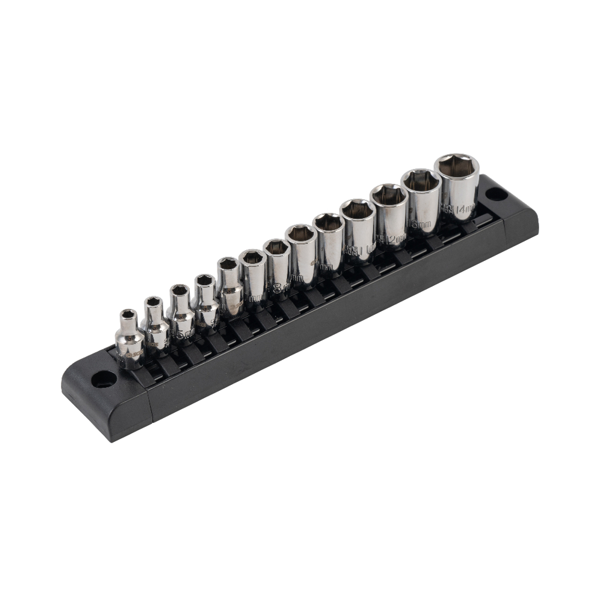 SGS 13pc 1/4in Drive Metric Socket Set | 4mm-14mm | Magnetic Rail